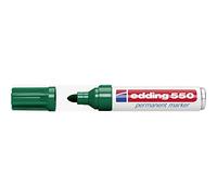 edding 550 marcador permanente - verde - 1 rotulador - punta redonda 3-4 mm - resistente al agua, de secado rápido, rotuladores indelebles - para cartón, plástico, madera, metal, vidrio