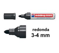 Edding 550 Rotulador permanente negro de punta redonda (3-4 mm)