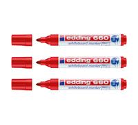 Rotulador edding para pizarra blanca 660 color rojo punta redonda 1,5-3 mm