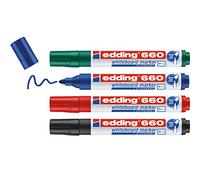 Rotulador edding para pizarra blanca 660 blister de 4 unidades colores surtidos recargable