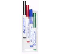 Rotulador edding para pizarra blanca 661 punta redonda 1-2 mm blister de 4 unidades colores surtidas recargable