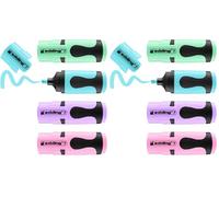 Edding 7 minimarcador fluorescente - colores pastel - juego de 4 rotuladores fluorescentes - punta biselada 1-3 mm - en colores modernos - para bullet journal, escuela, colegio, universidad u oficina