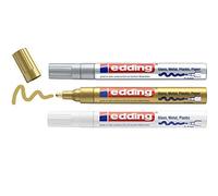 Edding 750 marcador permanente punta fina oro, plata, blanco 3 pieza(s