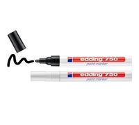 edding Rotulador industrial 750 - Pack de 2 - Blíster cardado - Negro/Blanco