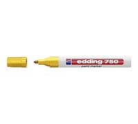 edding 750 marcador de tinta opaca - amarillo - 1 rotulador - punta redonda 2-4 mm - para metal, vidrio, piedras o plástico - resistente al calor, permanente, no mancha, impermeable