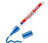 edding 750 marcador de tinta opaca - azul - 1 rotulador - punta redonda 2-4 mm - para metal, vidrio, piedras o plástico - resistente al calor, permanente, no mancha, impermeable