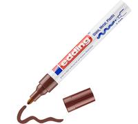 edding 750 marcador de tinta opaca brillante - marrón - 1 rotulador - punta redonda 2-4 mm - rotulador brillante efecto lacado para vidrio, piedras, madera, plástico, papel - color permanente