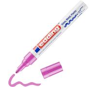edding 750 marcador de tinta opaca brillante - rosa - 1 rotulador - punta redonda 2-4 mm - rotulador brillante efecto lacado para vidrio, piedras, madera, plástico, papel - color permanent
