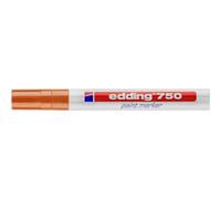 edding 750 marcador de tinta opaca - naranja - 1 rotulador - punta redonda 2-4 mm - para metal, vidrio, piedras o plástico - resistente al calor, permanente, no mancha, impermeable