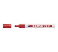 edding 750 marcador de tinta opaca - rojo - 1 rotulador - punta redonda 2-4 mm - para metal, vidrio, piedras o plástico - resistente al calor, permanente, no mancha, impermeable