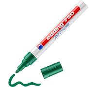 edding 750 marcador de tinta opaca - verde - 1 rotulador - punta redonda 2-4 mm - para metal, vidrio, piedras o plástico - resistente al calor, permanente, no mancha, impermeable
