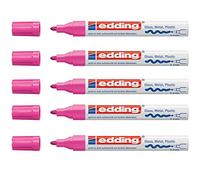 Edding 750 - Rotulador marcador rojo, 2-4 mm, redondo, 5 unidades