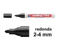 Edding Rotulador marcador 750 – tinta opaca, punta redonda 2-4 mm – Negro