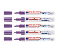 Edding 750 - Rotuladores de pintura brillante (punta redonda, 2-4 mm, 5 unidades), color morado