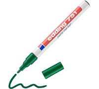 edding 751 lakmarker - groen - 1 verfstift - ronde punt 1-2 mm - verfstift voor markeren en labelen van metaal, glass, steen of plastic - hittebestendig, permanent, veegvast en watervast
