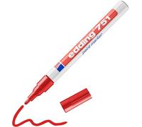 edding 751 lakmarker - rood - 1 verfstift - ronde punt 1-2 mm - verfstift voor markeren en labelen van metaal, glass, steen of plastic - hittebestendig, permanent, veegvast en watervast