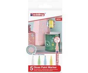 Edding 751 Marcador de Pintura 5er-Set Colores Pastel Creative Brillante 1-2mm