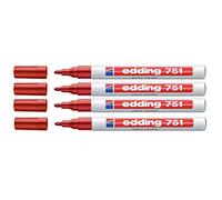 Edding 751 Marcador de pintura punta M (4 unidades, rojo, 1)