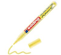 edding 751 marcador de tinta opaca brillante - amarillo pastel - 1 rotulador - punta redonda 1-2 mm - rotulador brillante efecto lacado para vidrio, piedras, madera, plástico, papel - color permanente