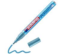 edding Marcador 751 tinta opaca brillante, punta 1–2 mm – azul claro metálico, 1 rotulador