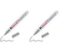 Edding 751 marcador de tinta opaca brillante - plata - 1 rotulador - punta redonda 1-2 mm - rotulador brillante efecto lacado para vidrio, piedras, madera, plástico, papel - color permanente