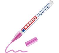 edding 751 marcador de tinta opaca brillante - rosa - 1 rotulador - punta redonda 1-2 mm - rotulador brillante efecto lacado para vidrio, piedras, madera, plástico, papel - color permanente