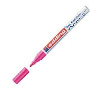 edding 751 marcador de tinta opaca brillante - rosa metálico - 1 rotulador - punta redonda 1-2 mm - rotulador brillante efecto lacado para vidrio, piedras, madera, plástico, papel - color permanente