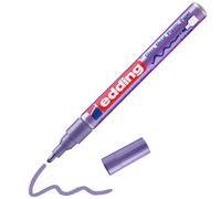 edding 751 marcador de tinta opaca brillante - violeta metálico - 1 rotulador - punta redonda 1-2mm - rotulador brillante efecto lacado para vidrio, piedras, madera, plástico, papel - color permanente