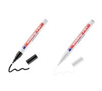 Edding 751 marcador de tinta opaca - negro y blanco - 1 rotulador - punta redonda 1-2 mm - para metal, vidrio, piedras o plástico - resistente al calor, permanente, no mancha, impermeable calidad
