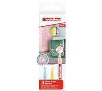 Edding 751 marcador permanente punta redonda azul, rosa, amarillo 3 pi