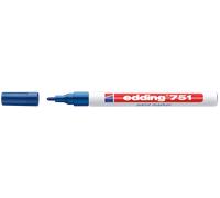 edding 751 lakmarker - blauw - 1 verfstift - ronde punt 1-2 mm - verfstift voor markeren en labelen van metaal, glass, steen of plastic - hittebestendig, permanent, veegvast en watervast