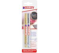 Edding 780 - Blister con 2 Marcadores de Pintura - - Punta Fina 0.8mm - Dorado + Plata