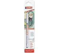 edding 780 marcador de tinta opaca brillante - blanco - 1 rotulador - punta extrafina 0,8 mm - rotulador brillante efecto lacado para vidrio, piedras, madera, plástico, papel - color permanente