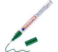 edding 780 marcador de tinta opaca brillante - verde - 1 rotulador - punta extrafina 0,8 mm - rotulador brillante efecto lacado para vidrio, piedras, madera, plástico, papel - color permanente