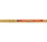 edding 780 marcador de tinta opaca - oro - 1 rotulador - punta redonda 0,8 mm - para metal, vidrio, piedras o plástico - resistente al calor, permanente, no mancha, impermeable