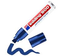 edding 800 marcador permanente - azul - 1 rotulador - punta biselada 4-12 mm - para marcas llamativas - resistente al agua, secado rápido, indeleble - para cartón, plástico, madera, metal, vidrio
