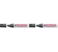 Edding 800 marcador permanente - negro - 1 rotulador - punta biselada 4-12 mm - para marcas llamativas - resistente al agua, secado rápido, indeleble - para cartón, plástico, madera, metal, vidrio