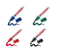 Edding 800 marcador permanente Negro,Azul,Rojo,Verde 1 rotulador - punta biselada 4-12 mm - para marcas llamativas - resistente al agua, secado rápido, indeleble - para cartón, plástico, madera, metal