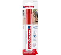 edding 800 marcador permanente - rojo - 1 rotulador - punta biselada 4-12 mm - para marcas llamativas - resistente al agua, secado rápido, indeleble - para cartón, plástico, madera, metal, vidrio