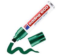 edding 800 marcador permanente - verde - 1 rotulador - punta biselada 4-12 mm - para marcas llamativas - resistente al agua, secado rápido, indeleble - para cartón, plástico, madera, metal, vidrio