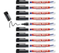 Edding 8014 - Lote de 10 brochas especiales de laboratorio (punta fina, 1 mm), color negro