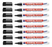 Edding 8040 Marcador Permanente Textil, 8x Rotulador para Ropa, Punta Redonda de 1 mm, Marcador para Etiquetar Prendas, Resistente a Lavados de Hasta 95º, Ideal para Hoteles, Catering, Hospitales y Re