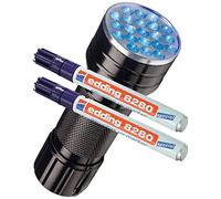 Edding 8280 - Rotulador especial Securitas UV de luz ultravioleta, 1,5 - 3 mm, transparente, UV Marker + UV Lampe, 2 unidades