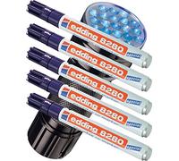 Edding 8280 - Rotulador especial Securitas UV de luz ultravioleta, 1,5 - 3 mm, transparente, UV Marker + UV Lampe, 5er Pack
