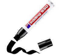 edding 850 marcador permanente - negro - 1 rotulador - punta biselada 5-15 mm - para marcas llamativas - resistente al agua, secado rápido, indeleble - para cartón, plástico, madera, metal, vidrio