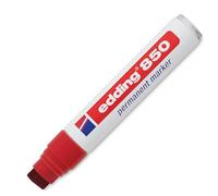 edding 850 marcador permanente - rojo - 1 rotulador - punta biselada 5-15 mm - para marcas llamativas - resistente al agua, secado rápido, indeleble - para cartón, plástico, madera, metal, vidrio