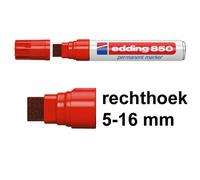 edding Rotulador permanente 850 – punta biselada 5–16 mm – Rojo