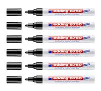 Edding 8750 - Rotuladores de pintura (6 unidades, 2-4 mm), color negro