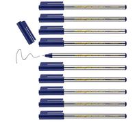 Edding 88 - rotulador de punta fina - azul, 10 rotuladores, punta redonda de 0,6 mm - rotulador fino de fibra para escribir, subrayar y dibujar con precisión - en la oficina, en casa y en la escuela