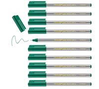 Edding 88 - rotulador de punta fina - verde - 10 rotuladores - punta redonda de 0,6 mm - para escribir, subrayar y dibujar con precisión - en la oficina, en casa y en la escuela